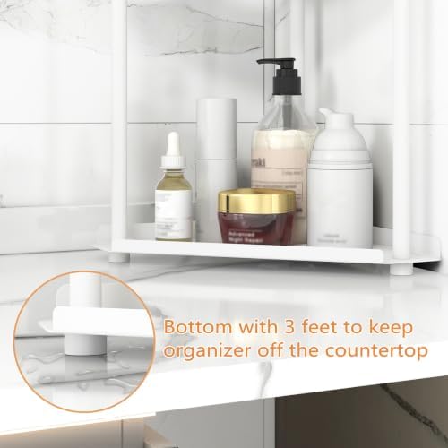 Jesginboo 2 Tier Bathroom Counter Organizer, Vanity Organizer Corner Shelf - Image 3