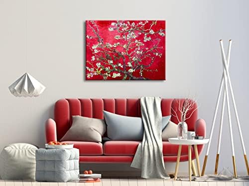 Wieco Art Large Red Almond Blossom Tree Vincent Van Gogh Paintings Reproduction - Image 4