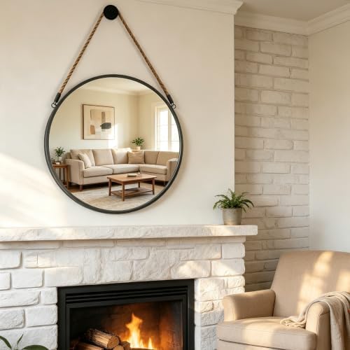 POZINO 24" Round Wall Mirror - Image 5