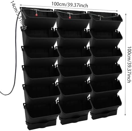 Self-Watering Wall-Mounted Planter, 18 Pots Wall Mounted Plastic Plant Grow Pot - Image 6
