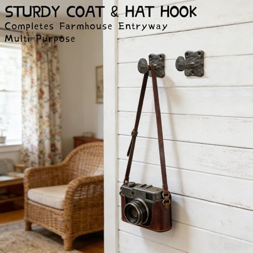 4Pcs Rustic Cast Iron Railroad Spike Wall Hook, Heavy Duty Farmhouse Style - Image 4