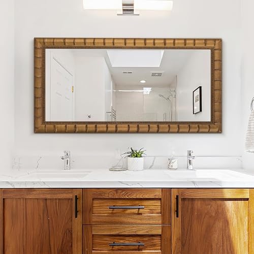 Large Wall Decorative Mirror, Rectangular Warm Gold Mirrors - Image 6