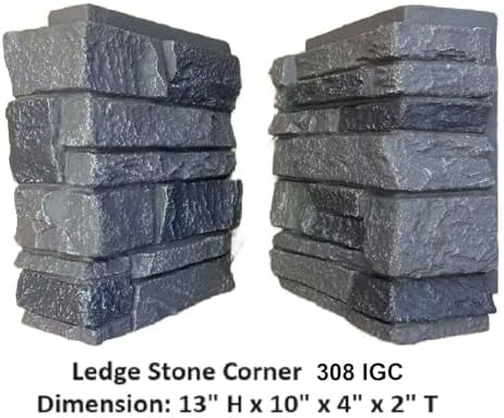 OTECKO Distinct 4-Pack Distinct Ledge Faux Stone 90 Degree Outside Corner Pieces - Image 3