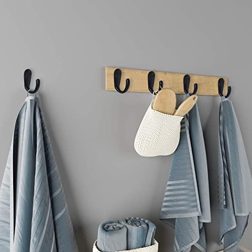 IBosins 50PCS Coat Hooks Wall Mounted Black Single Prong Robe Hook - Image 4