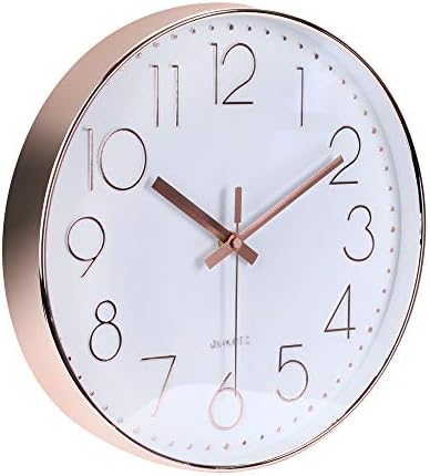jomparis 13.5 Inch Rose Gold Wall Clock Silent Non-Ticking Quartz Sweep - Image 3