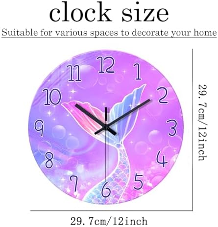 Mermaid Wall Clocks Battery Operated 12 Inch - Image 5