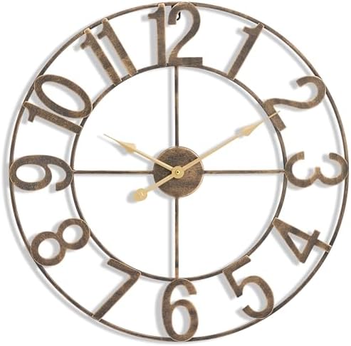 Sorbus Large Wall Clock, Metal Frame, Battery Powered by Sorbus