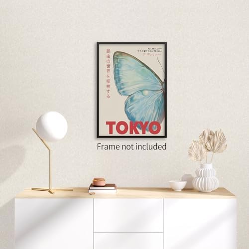 rumlud Japanese Nature Butterfly Poster Modern Minimalist Tokyo Art Wall Art - Image 5
