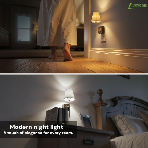 L LOHAS LED Night Lights Plug into Wall, Pleated Fabric Cover Night Light - Image 5