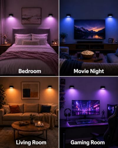 RGB Wall Sconces, Rechargeable Magnetic Lights - Image 4