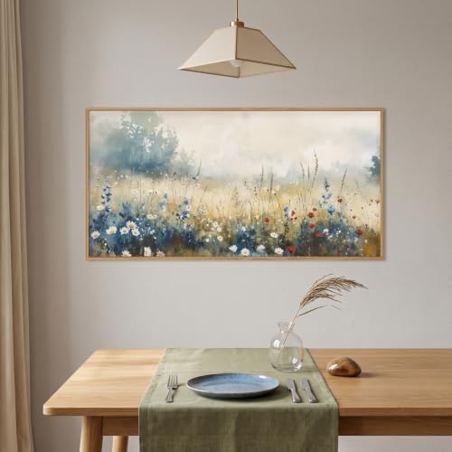 Celestdeco Nature Wildflower Framed Canvas Wall Art Set, Pastoral Landscape - Image 4