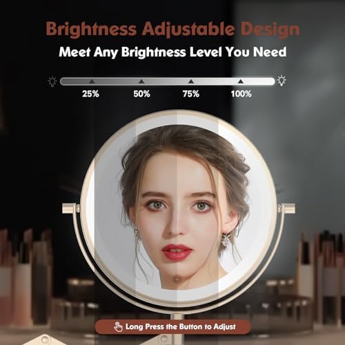 8" Rechargeable Wall Mounted Makeup Mirror Double Sided Magnifying - Image 4