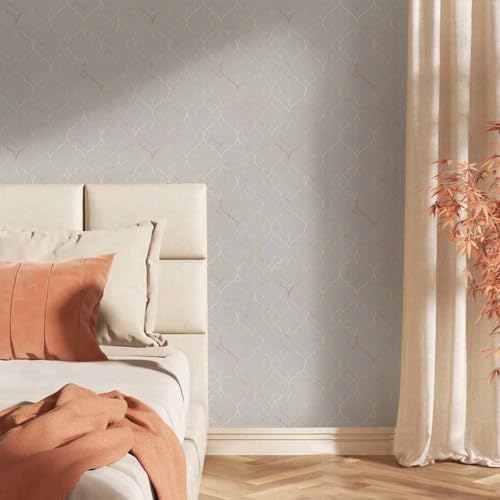 18"x236" Ivory Glittery Mosaic Modern Peel and Stick Self Adhesive Wallpaper - Image 2