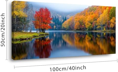 Lasdel Beautiful Lakeside Forest Landscape Wall Art - Image 2