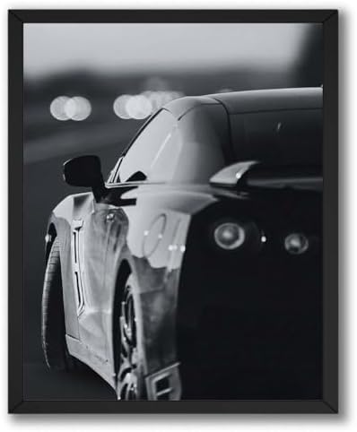 InkFlow Posters Black & White Automotive Canvas Poster by InkFlowPosters