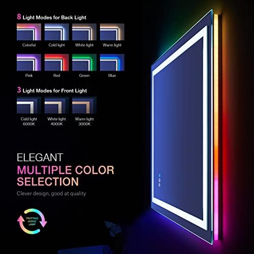 LOAAO 24"X36" RGB LED Bathroom Mirror - Image 3