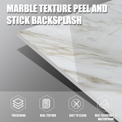 Marble Peel and Stick Backsplash 23.6 x11.8 in - Image 4