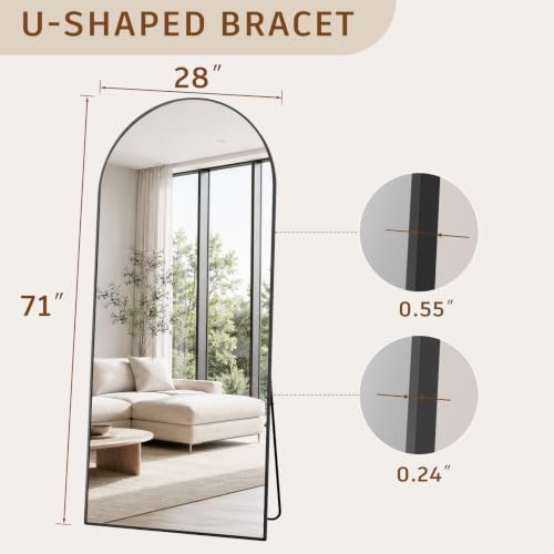 Koonmi 71x28 Arched Full Length Mirror, Floor Mirror - Image 3