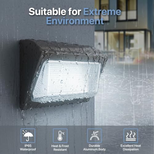 HYPERLITE LED Wall Pack with Timer: 120W Wall Pack LED Exterior Light 100-277V - Image 6