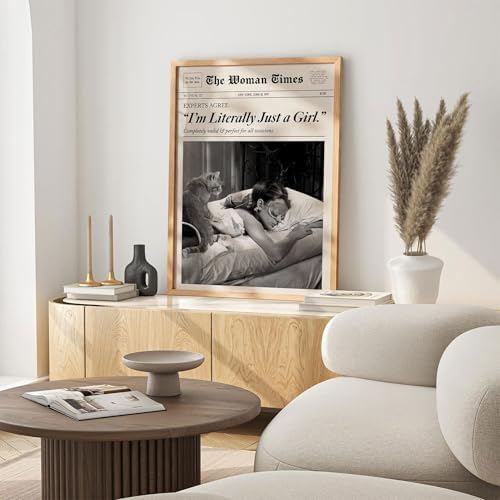 Trendy Newspaper Wall Art 20x30in Wood Grain Frame Fashion Black and White - Image 6