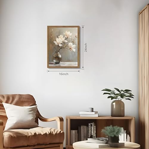 Framed Flower Canvas Wall Art, Elegant Nature Still Life Botanical Artwork - Image 4