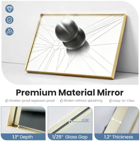 DUMOS 24"x36" Wall Mirror, Bathroom Mirrors - Image 5