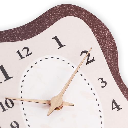 Mid Century Irregular Shape Retro Wall Clock, 14 x 10 Inch - Image 5