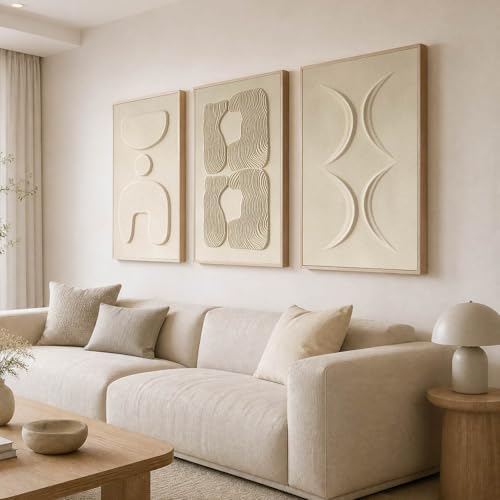 Thalasse Abstract Wall Art Large Framed 3D Sandstone 24x36 In by Thalasse%7C3DTactileWallArt