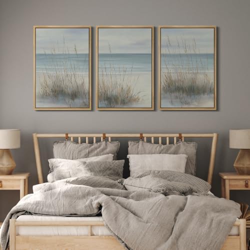 MUDECOR Framed Canvas Print Wall Art Set Coastal Dune Grass - Image 5