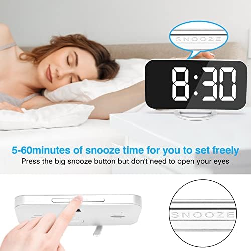 Sukeen Digital Alarm Clock, Modern Mirror Desk Wall Clock - Image 3