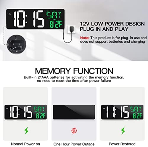 17" Large Digital Wall Clock - Image 5