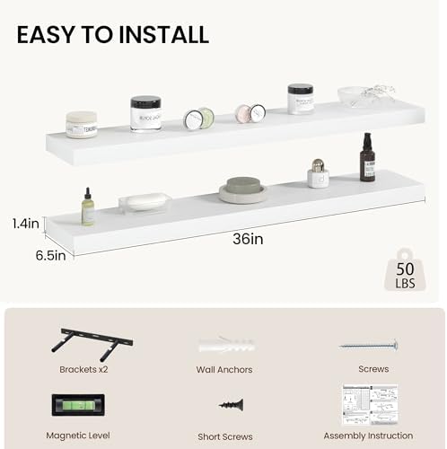 Vivelove 36 Inch Floating Shelves Wall Mounted - Image 3