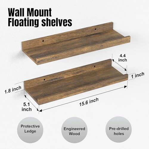 Boswillon Floating Shelves Set of 2, Small Wall Shelf - Image 3