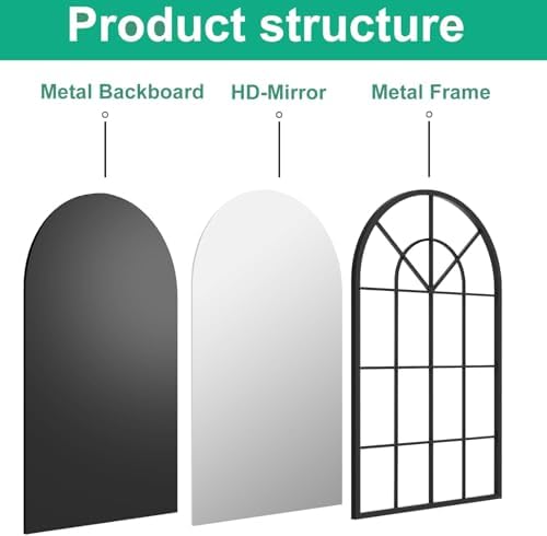 Arched Window Wall Mounted Mirror, Arched Window Pane Mirror Decorative - Image 5