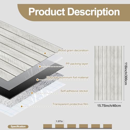 Chejiaye Peel and Stick 3D Wall Panel -15.75"x118"Soundproof Self-Adhesive Wall - Image 4