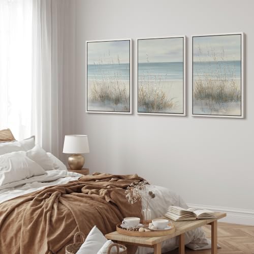 MUDECOR Framed Canvas Print Wall Art Set Coastal Dune Grass - Image 3