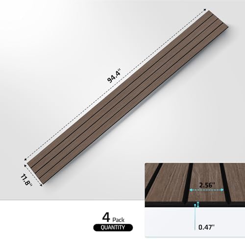 4 Pack 94.4"x11.8" Acoustic Panels, Sound Absorbing Panels, Natural-Walnut - Image 2