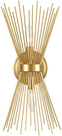 YUBOLE Brass Vanity Light Mid-Century Starburst Wall Sconce Lighting by YUBOLE