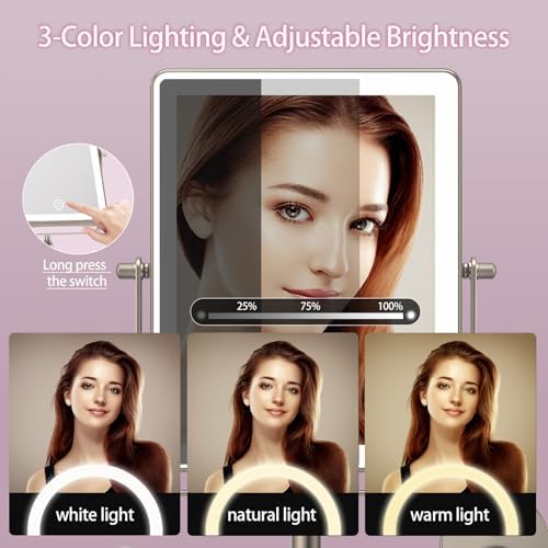 FASCINATE 8.7" 5000mAh Rechargeable Wall Mounted Makeup Mirror - Image 5