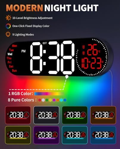 17.2 Inch Large Digital Wall Clock - Image 4