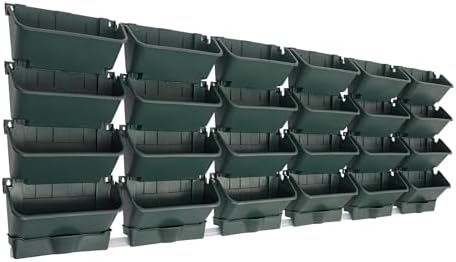 24 Pack Hanging Vertical Wall Planter, 12.99inch Wall Mounted Planter by TFCFL