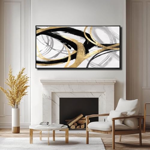 Large Canvas Wall Art Room Decor Framed Wall Art Abstract Line Paintings Home - Image 5