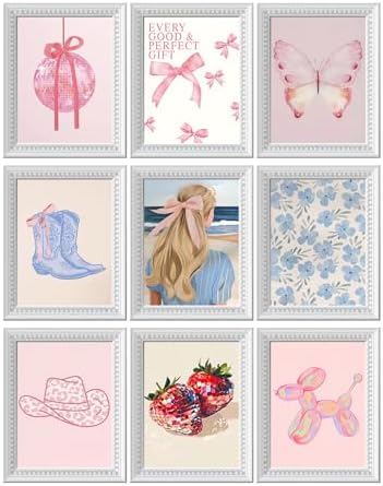 XIANGRUI Preppy Wall Art Set of 9 by Unknown