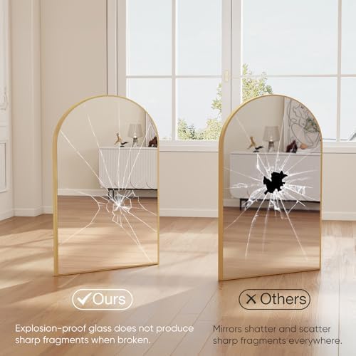 NEWBULIG 26"X38" Arched Bathroom Mirror - Image 5