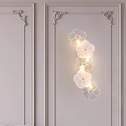 Fandian 22.4" Flower Shape Glass Wall Lamp, Modern Vintage Rustic Lighting - Image 5