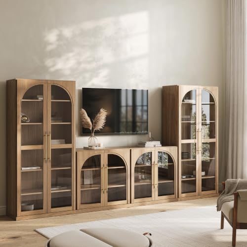 BELLEZE Jagger 128" Wall Unit 3-Piece Modular TV Stand by BELLEZE