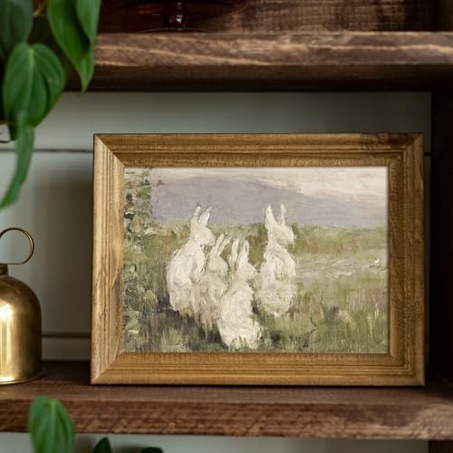 uniro Abstract Easter Bunnies Wall Art Decor, Animal Rabbit Drawing Etching - Image 2