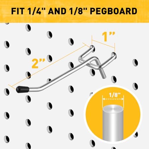 ELEAD 55-Piece 2 Inch Pegboard Hooks, Heavy Duty Peg Board Organizer Accessories - Image 2