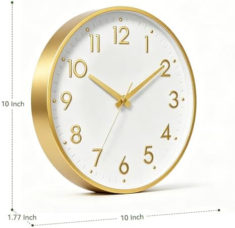 Mosewa 10 Inch Wall Clock Battery Operated Silent Non Ticking Analog - Image 3