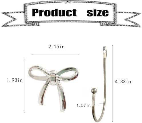 Bow Wall Hook 4 pcs Decorative Wall Hooks - Image 2